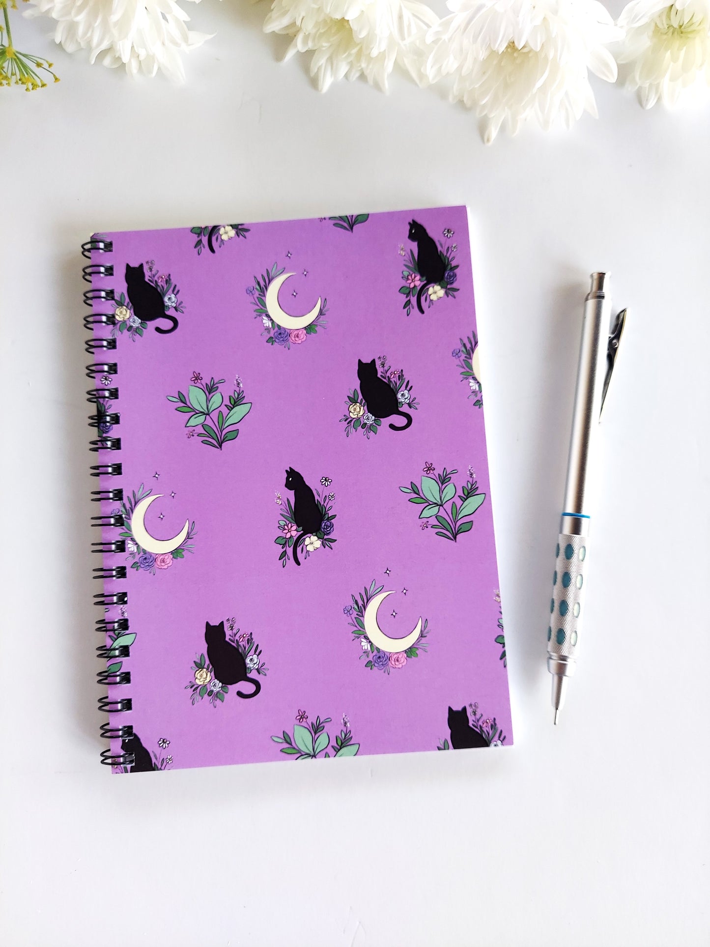 5x7 Notebook | Black Cats & Moons