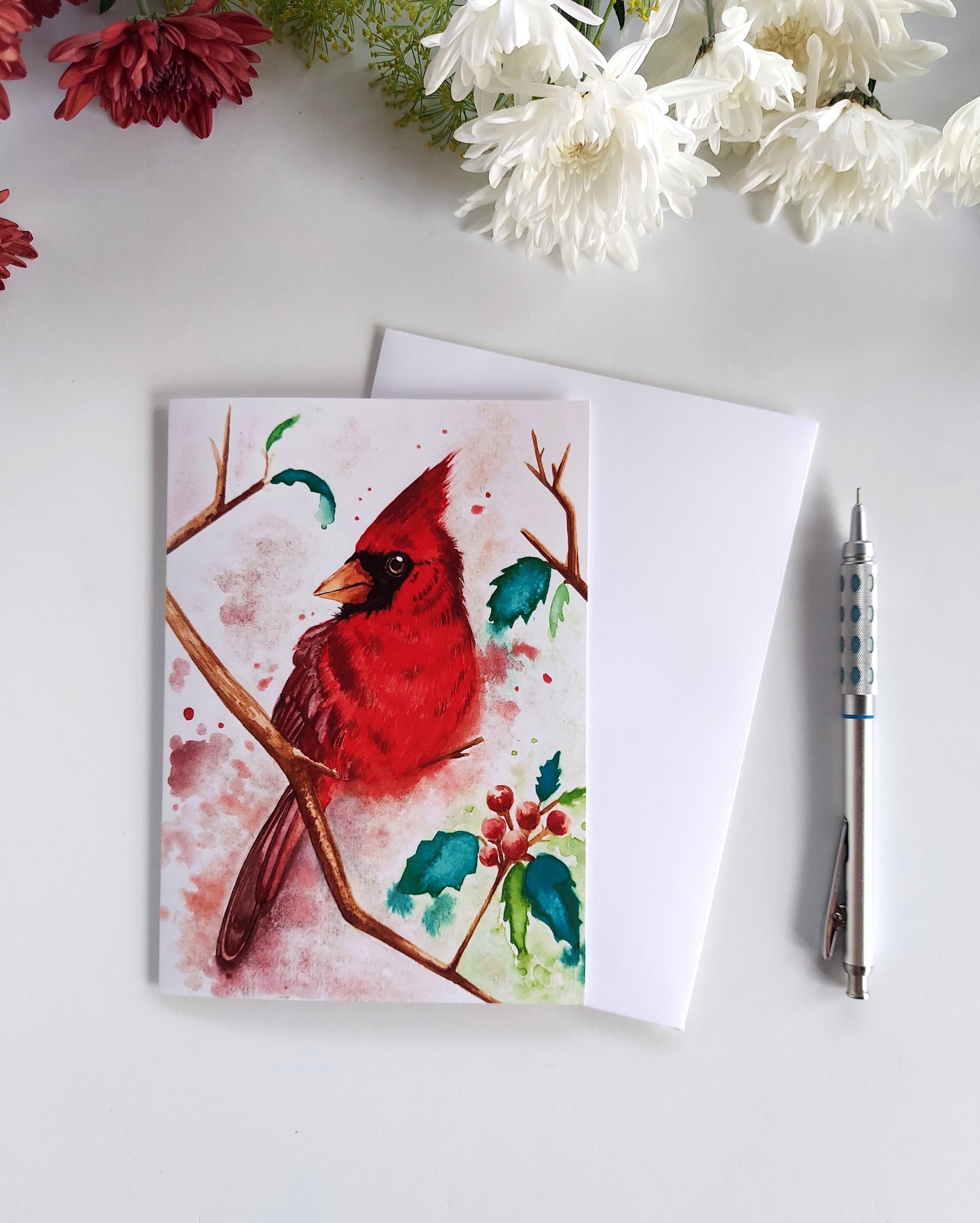 Greeting Card | Cardinal & Holly